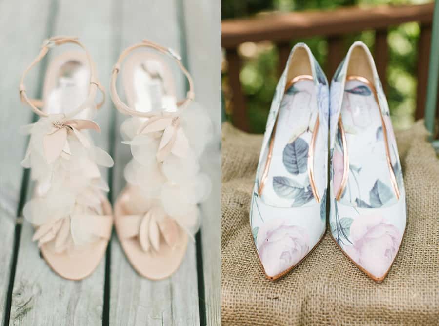scarpe matrimonio fiori